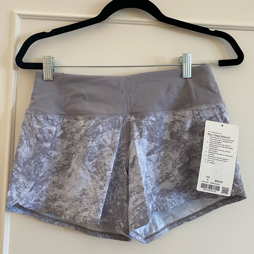 Gray Lululemon run time shorts